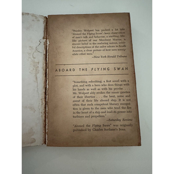 Stanley Wolpert, Aboard the Flying Swan 1956 Pocket Book C-191 1st Print VTG - Picture 6 of 9
